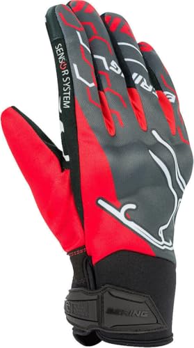 BERING Walshe Gants de moto, schwarz/grau/rot, 11 (XL)