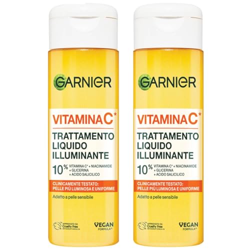 Garnier Vitamin C Flüssigbehandlung für das Gesicht geeignet für empfindliche Haut Vegane Formel 120 ml 2 Einheiten