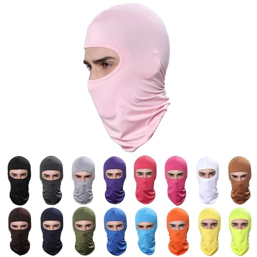 Image of Pukavt 1-6 Pack Balaclava Face Mask, Ski Mask for Men Women, UV Protection Windproof Scarf for Motorcycle Snowboard Cycling