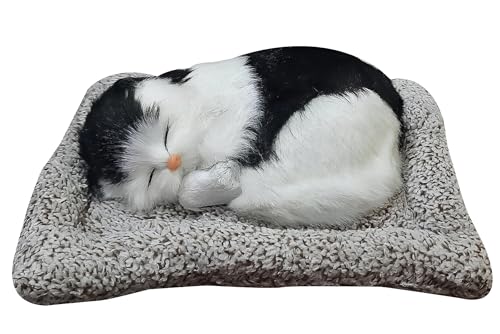 Tickles Sleeping Cat On Carpet Silicone Animal Toy for Kids Car Dashboard & Office Desk (Color: Black & White Size: 8 cm) (B0CPST23RD) Amazon Price History, Amazon Price Tracker