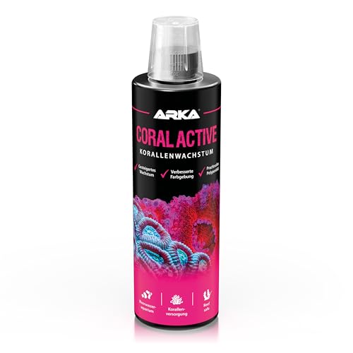 Korallenpflege Meerwasseraquarium 473 ml – Booster für Wachstum, Farbenpracht & Polypenbild – für Steinkorallen, Muscheln & Wirbellose – ARKA Coral Active