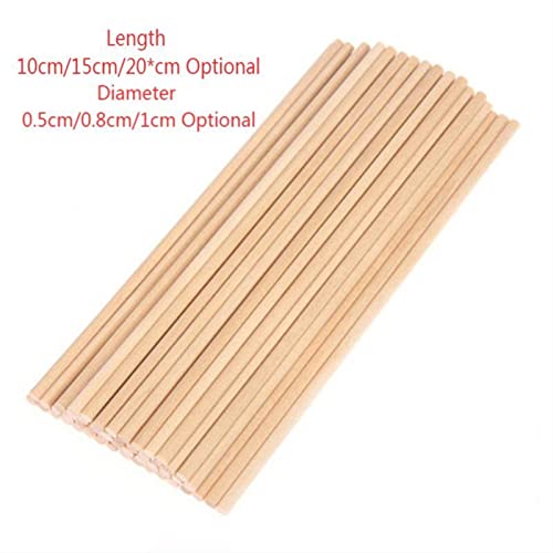 5 0 stks Ronde houten stok for ambachten Diy En huis houten decoratie (Color : 20x0.8cm) - Image 4