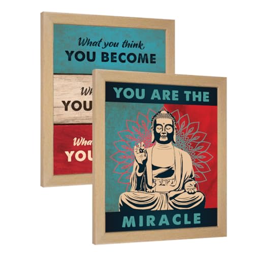 Image of Chaka Chaundh IMGMC -Gautam Buddh Quotesss Wall Frames - Buddha Frame with Quotes Home - Gautam Buddhas Quotes - Poster - (14 X 11 Inches) Set of 2