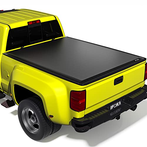 IFOKA Truck Bed Tonneau Cover Soft Roll Up Compatible with 2014-2018 Chevy Silverado/GMC Sierra 1500, 2015-2019 Silverado/GMC Sierra 2500HD 3500HD, 2019 Silverado 1500 Legacy, Fleetside 6'6"/79.4"Bed