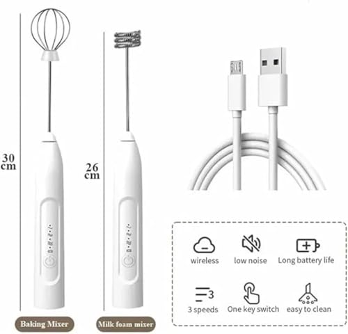 Misturador Bebidas Ovos Mini Mixer Fuê Forte Portátil Elétrico Recarregável (Preto)