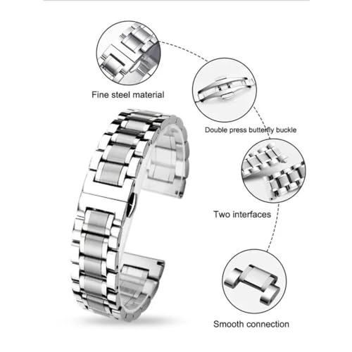 Sangle en acier inoxydable de 14 à 24 mm à extrémité courbe