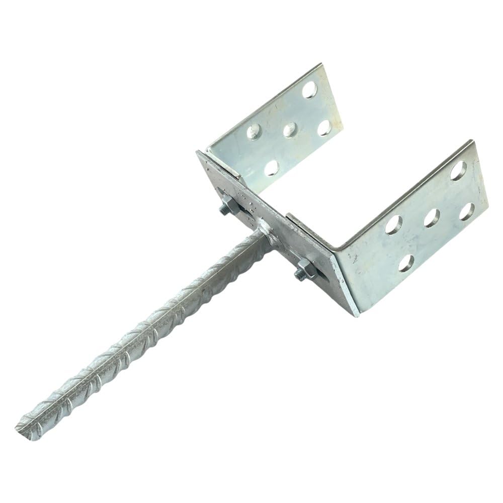 10 soportes para postes, anclajes para clavar, 80-160 mm, pie de apoyo ajustable de 100 x 300 x 60 mm, anclaje de poste de acero galvanizado, anclaje de suelo para postes de madera, zapatos