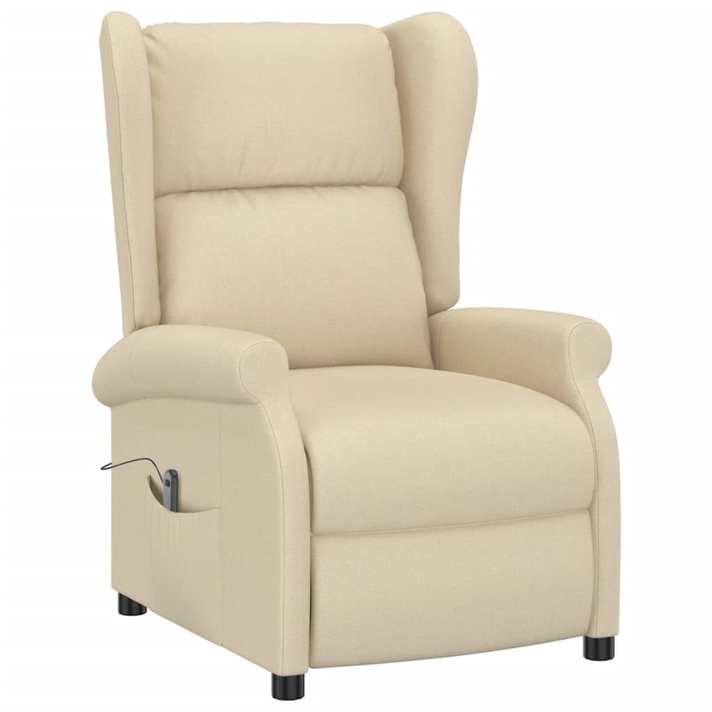 Genérico Sillón orejero reclinable eléctrico Tela Crema,Mobiliario,Sillas,Sillones,Crema,27.9 kg,3098328