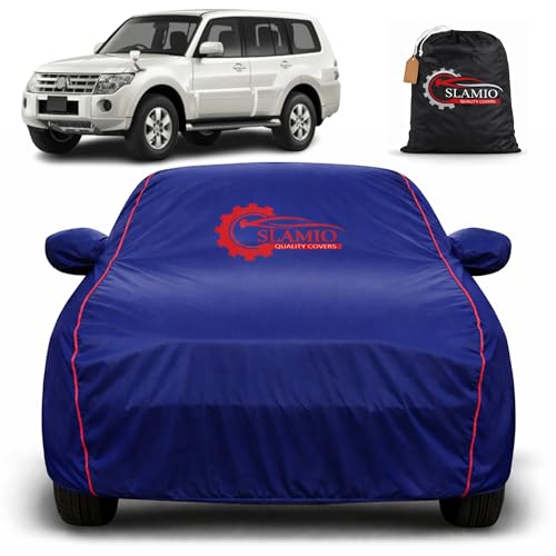 Image of Car Cover for Mitsubishi Pajero | 100% Waterproof Heavy-Duty 3-Layer Car Body Cover | All-Weather Rain, UV, Sun & Dust Protection | Custom Fit | Mirror & Antenna Pockets | Navy Blue