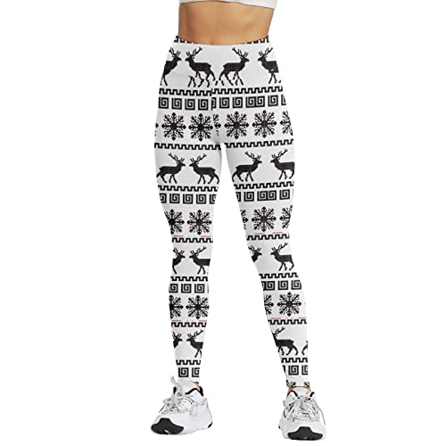NHNKB Christmas Print Series Women's High Waist Tights Compression Trousers for Yoga, Running, Gym and Daily Fitness Leggings with High Waist Backpack Boys, White, M NHNKB Christmas Print Series Women's High Waist Tights Compression Trousers for Yoga, Running, Gym and Daily Fitness Leggings with High Waist Backpack Boys, White, M