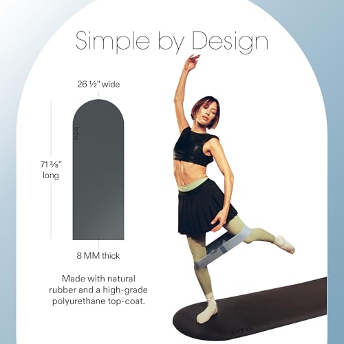 Bala Yoga Mat for Home Gym, 8mm (Charcoal) - Non Slip Exercise Mat for Home Workout, Stretching, Pilates, Aerobics & Floor & Fitness Work Out - Indoor Exercising Mat - Thumbnail 4