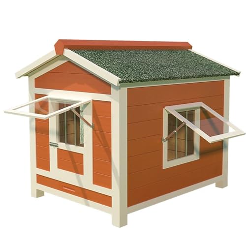 犬小屋 屋外 犬 猫 ケージ 屋外 キャビンスタイル ペットシェルター ペットハウス ドアと二重窓付き 中型から大型犬に最適