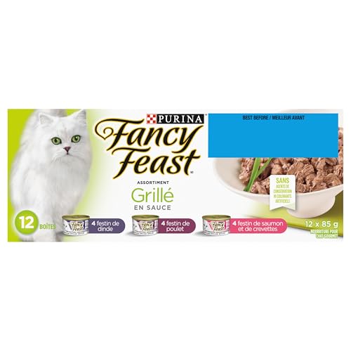 Fancy Feast Grilled Wet Cat Food, in Gravy Variety Pack 3 Flavours - 85 g Can (12 Pack) image 3