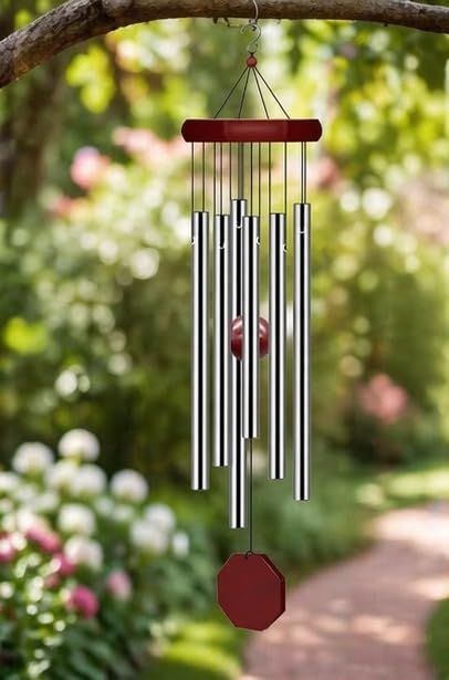Wind Chimes for Home Balcony Decor Items 6 Pipes Hanging Bells Six Rods for Positive Vibrations & Energy Garden Outdoors Office Melodious Metal Wind Chimes Sound-image-23
