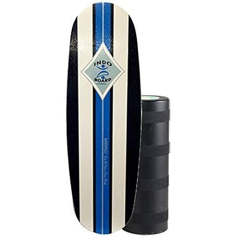 INDO BOARD Mini Pro Balance Board with Roller - Surf Classic Design - for Snowboarders, Wakesurfers and Kiteboarders - 39" Long Deck and 8.5" Diameter Roller Cover