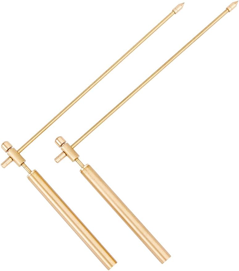 SUPERFINDINGS 2Pcs Water Dowsing Rods Detachable Brass Spirit Rods Divining Rods with Box for Detect Gold Water Ghost Hunting Locating Lost Items 5.15x8.14x0.39inch