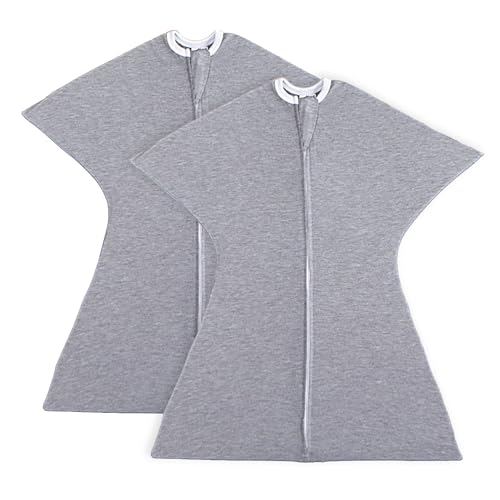 Image of SleepingBaby Zipadee-Zip Transition Swaddle - Cozy Baby Swaddle Blanket with Zipper Convenience - Roomy Wearable Blanket for Easy Diaper Changes - Classic Heather, X-Small (3-6 Month) - 2 Pack