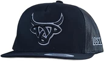 LOST CALF Gray & Black Baseball Cap - 3D Stainless Steel Logo Snapback Hat