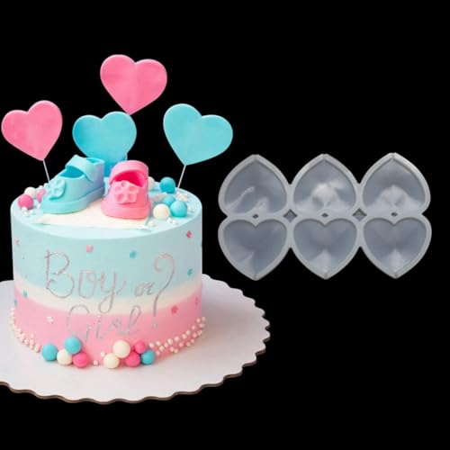 mostsom 2 moldes de silicona con forma de corazón para piruletas, chocolate, caramelo, queso, herramientas para decoración de pasteles (corazón D_)