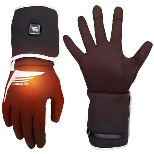 KEMIMOTO - KEMIMOTO Gants Chauffants Hommes et Femmes, 3 Niveaux de Chauffage, Mise à Niveau 2025 Gants Électriques Intérieurs pour Vélo, Moto, Ski, Pêche, Chasse, Chauffe-Mains d'hiver - -10%