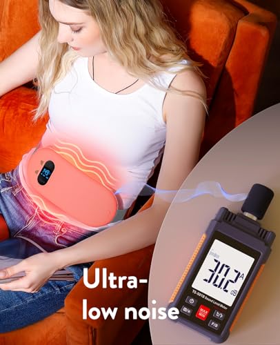 Image of Portable Heating Pad for Period Cramps: Cordless Menstrual Heating Pad with 6 Heat Levels and 6 Massage Modes, 3s Fast Heating Gift for Women and Girl(Peach)