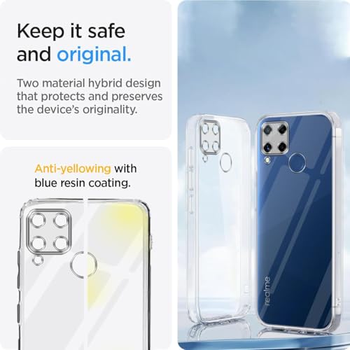Image of Jkobi Back Cover for Realme C15 (Silicone Clear Shockproof Case with Camera Protection | Soft and Flexible | Transparent)
