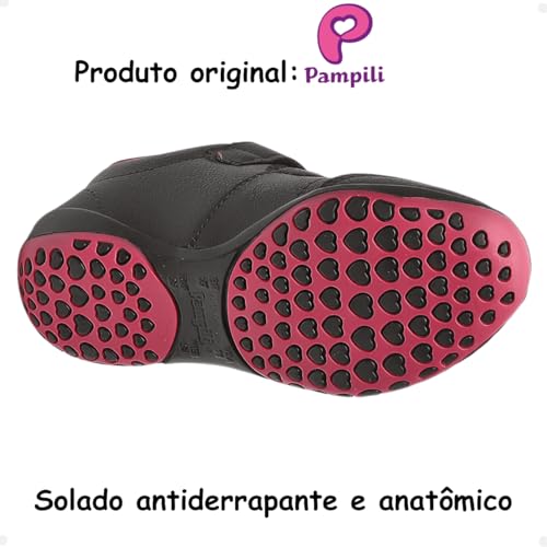 Tênis Infantil Pampili Colegial Honey Volta Às Aulas (Preto e Pink, BR, Criança de 4 a 8 anos, Numér
