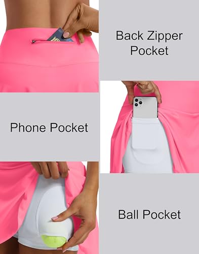 Image of Women's High Waist Pleated Tennis Skirt with 4 Pockets Lightweight Athletic Golf Skorts Skirts for Running Workout
