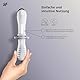 Satisfyer Double Crystal | 20 cm | G-Punkt-Dildo | Glasdildo | Borosilikatglas | Glatte und gerillte Struktur | Griff und breite Basis für sicheres Vergnügen | Für heiße & kalte Temperaturspiele