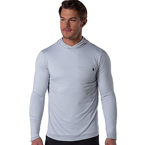 Cariloha Men's Bamboo-Viscose Long-Sleeve Crossover Hoodie - Small - Gray