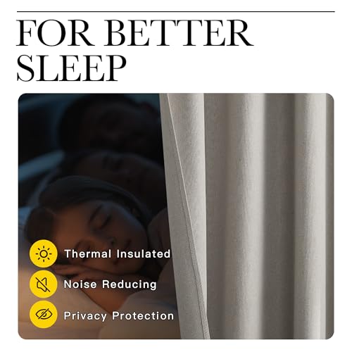 Image of NICETOWN 100% Blackout Room Divider Curtain for Bedroom, Silver Grey