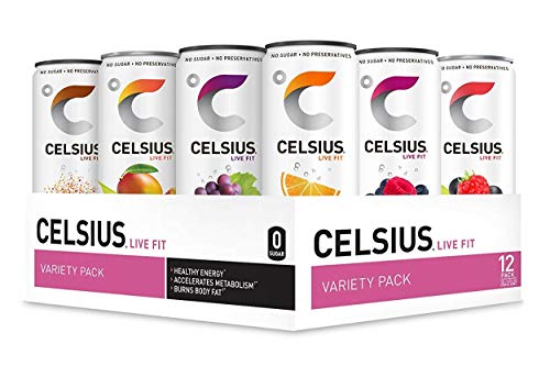 CELSIUS Fitness Drink 9-Flavor Variety Pack, Zero Sugar, 12oz. Slim Can, 12 Pack