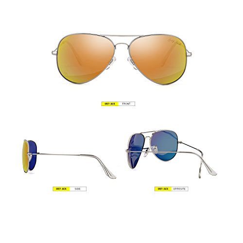 Image of grey jack Polarized Aviator Sunglasses lightweight Stylish Glasses for Men Women UV Protection S110102