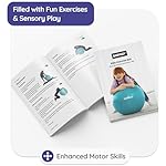 BABYGO® Sensory Exercise Ball | Peanut Ball for Kids | Autism Therapy Calming Development Activities Motor Skills | Exercise Book & Pump Included 45CM,Blue|Orange - Image 4