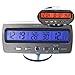 iSpchen Auto Thermometer Uhr 3 in 1 Auto Digitaluhr Thermometer Innen Aussen Temperaturanzeige Auto-Uhr-Thermometer mit LCD-Anzeige,digitale Uhr mit Thermometer