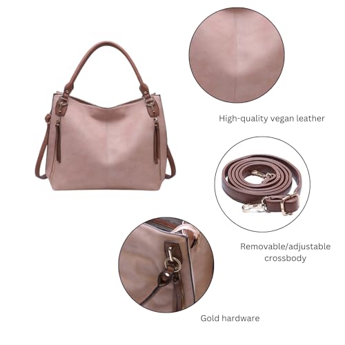 Bolso tote grande desgastado para mujer de Connar, bolsos de mano en cuero vegano, bolsos de viaje y hobo con asa para el hombro miniatura 4