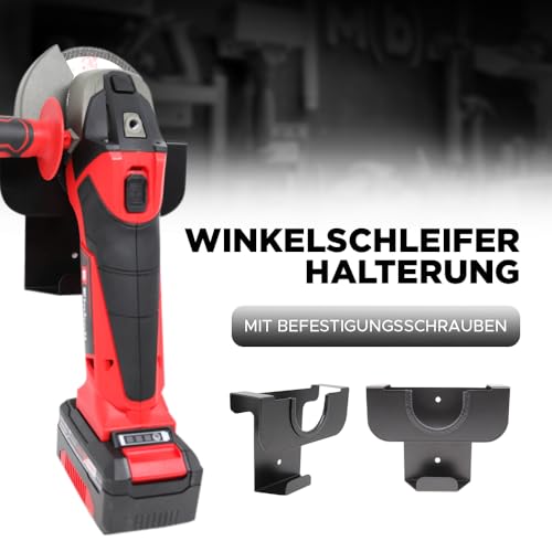 Wandhalterung für Winkelschleifer – Flex Halterung, Universalhalter für Winkelschleifer, Werkzeughalterung für Werkstatt und Garage, stabile Winkelschleifer-Wandhalter