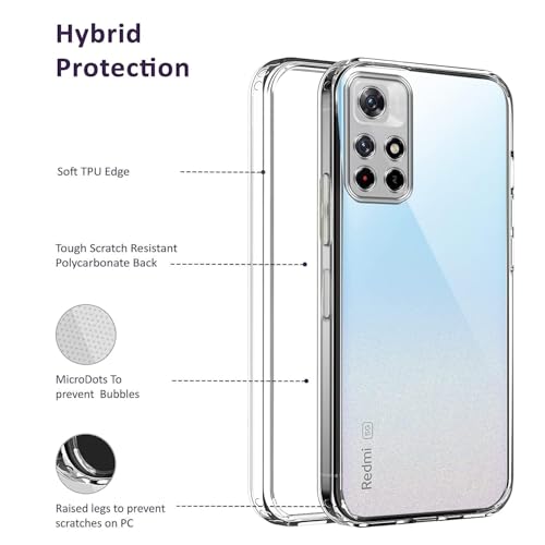 Image of Jkobi Back Case Cover for Poco M4 Pro 5G (Silicone Clear Shockproof Case with Camera Protection | Soft and Flexible | Transparent)
