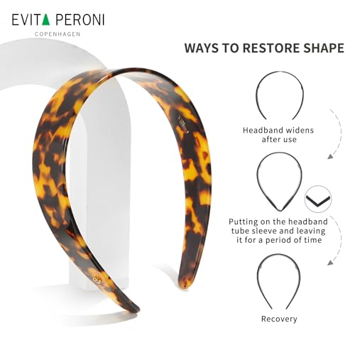 Evita Peroni Wide Headbands For Women With Teeth Acetate Resin Hair Bands For Women'S Hair No Headache Headband No Slip Hairbands-Tortoise thumb #4