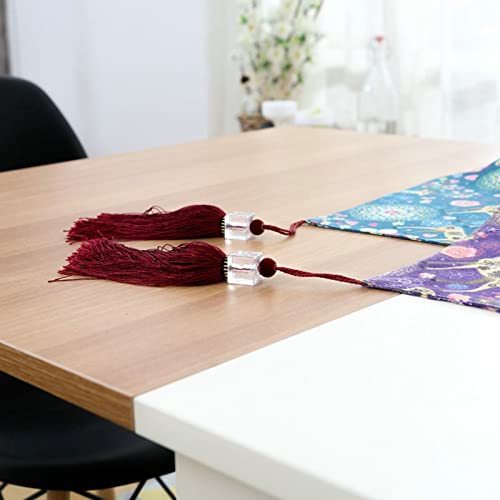 Chemin de table en coton violet pour repas convivial d'automne