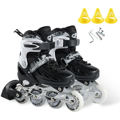 AYES Adjustable Inline Skates, Black, L (38-41)
