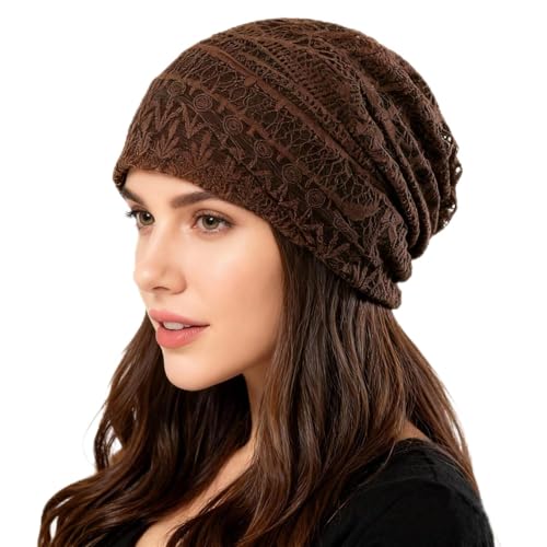 Pemilosci Soft Slouchy Beanie Fashion Style Soft Lightweight Daily Hat Skull Cap Headware for Women - BEA12 - Brown