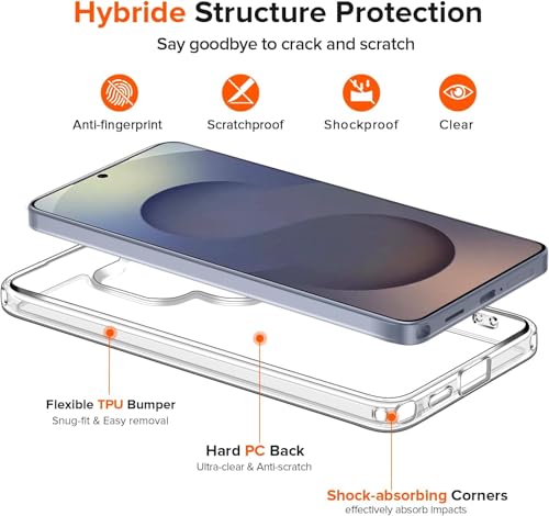 Image of Elzzi Clear Transparent Flower Cover for Samsung S26 Ultra 5g Case Shockproof Floral Design Camera Protection Shockproof PC+TPU Transparent Flower Cover for Girls & Women (Multi Color)