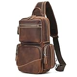 Sac de poitrine polyvalent - peut être utilisé comme sac de poitrine, sac en cuir d'affaires, sac de sling sport décontracté, sacs d'épaule individuels, sac à dos scolaire, sac messager, sac de voyage, sac de golf en cuir, sacs à main, etc. Bandoulière réglable avec clip de déverrouillage. Il convient aussi bien aux personnes normales qu'aux personnes de grande taille.