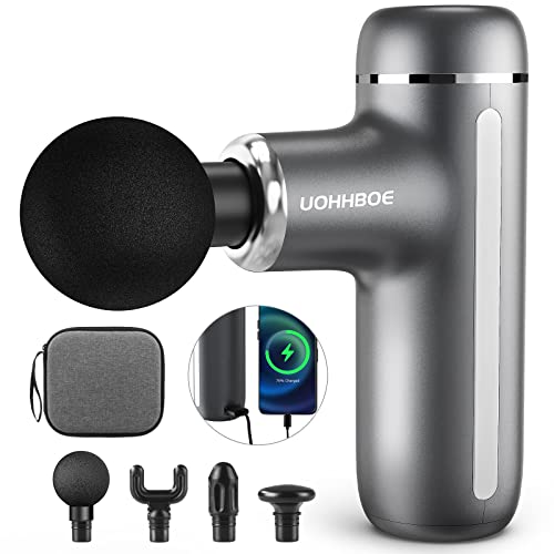 Massagepistole Mini UOHHBOE Massage Gun bis zu 3200U/min Tragbar leise Massagegerät Nacken Schulter Rücken Linderung von Muskelschmerzen mit 4000mAh Akku und USB C Ladeanschluss Cover