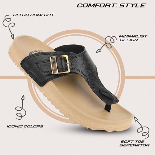 Image of Men's Slippers | Stylish & Comfortable Flip-Flop Slippers for Men | EVA Sole Material | Slip Resistant | Durable & Lightweight Men Chappal for Daily Use (GF-Eva-112)