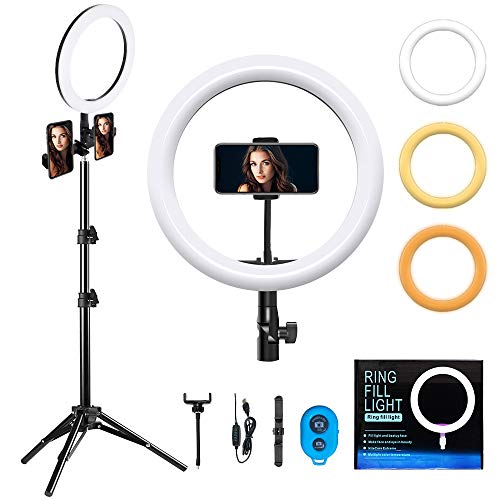 MOUNTDOG 10â€™â€™ Selfie Ring Light with Tripod Stand and Phone Holder, Led Ring Light with Wireless Remote 3 Modes & 10 Brightness for Makeup Beauty,YouTube Video, Live Streaming, Portrait Shooting