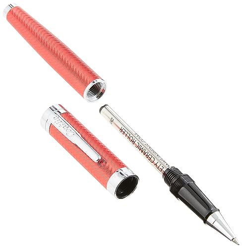 Bolígrafo de punta redonda Conklin Herringbone Signature rojo con detalles de lujo 2