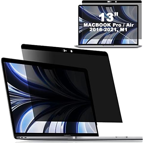 CUJINWIN Magnetic Privacy Screen Filter, Anti-Glare Screen Protector, Anti-Scratch Laptop Screen Privacy Filter for MacBook Air 13 Inch (2018-2020 M1) and MacBook Pro 13 Inch (2016-2021 M1) Cover