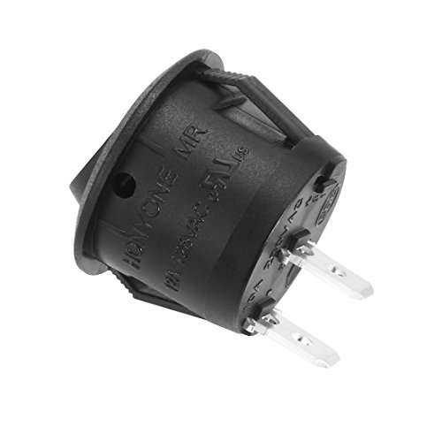 Sourcingmap AC250V/6A 125V/10A 2 Terminal Toggle SPST On/Off 2 Position Round Button Small Boat Rocker Switch - Image 4